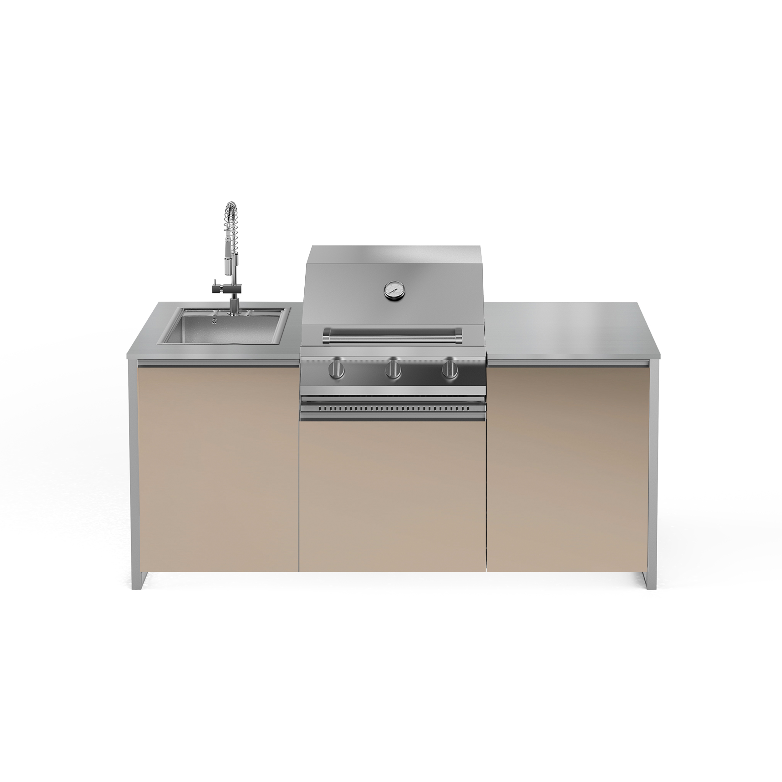 ΚΟΥΖΙΝΑ ΕΞΩΤΕΡΙΚΗΣ ΧΡΗΣΗΣ STEEL GEA LATEMAR20080-XX-NA-CR | BBQ STEEL 70εκ. | ΝΕΡΟΧΥΤΗΣ 40εκ.